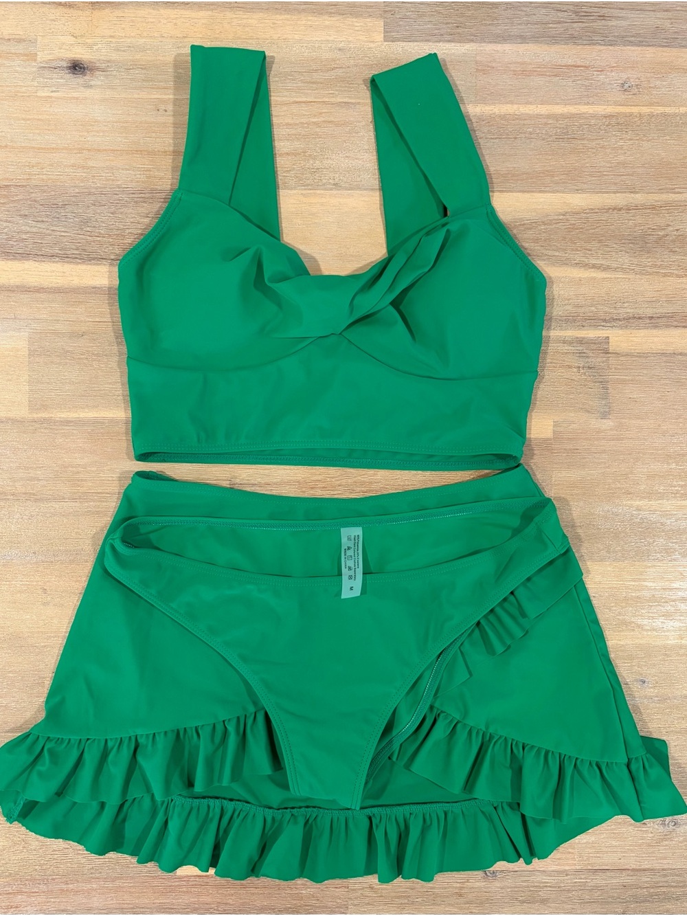 Green Ruffled Swim Set - Picture 4 of 5